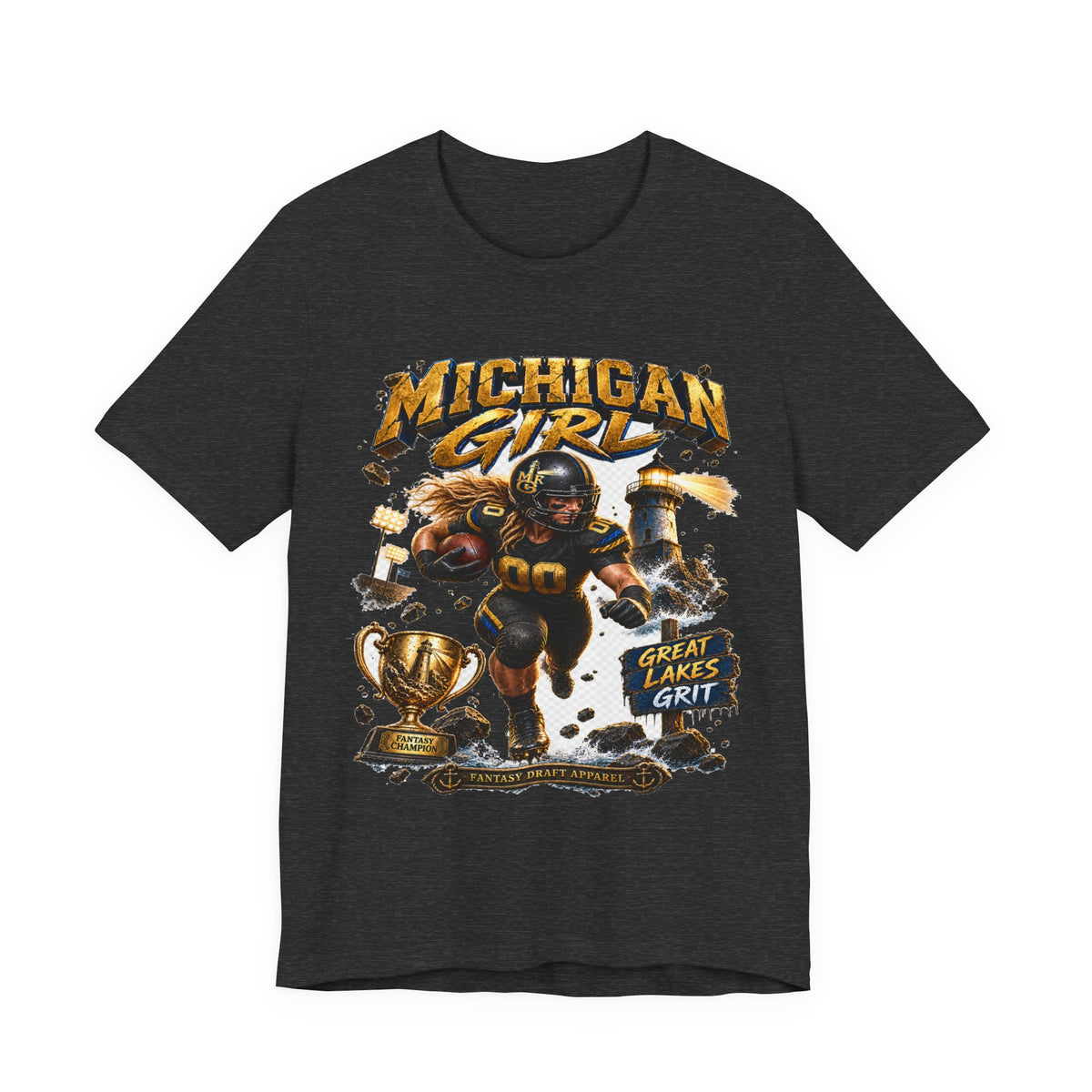 Michigan Girl Team Football Tee
