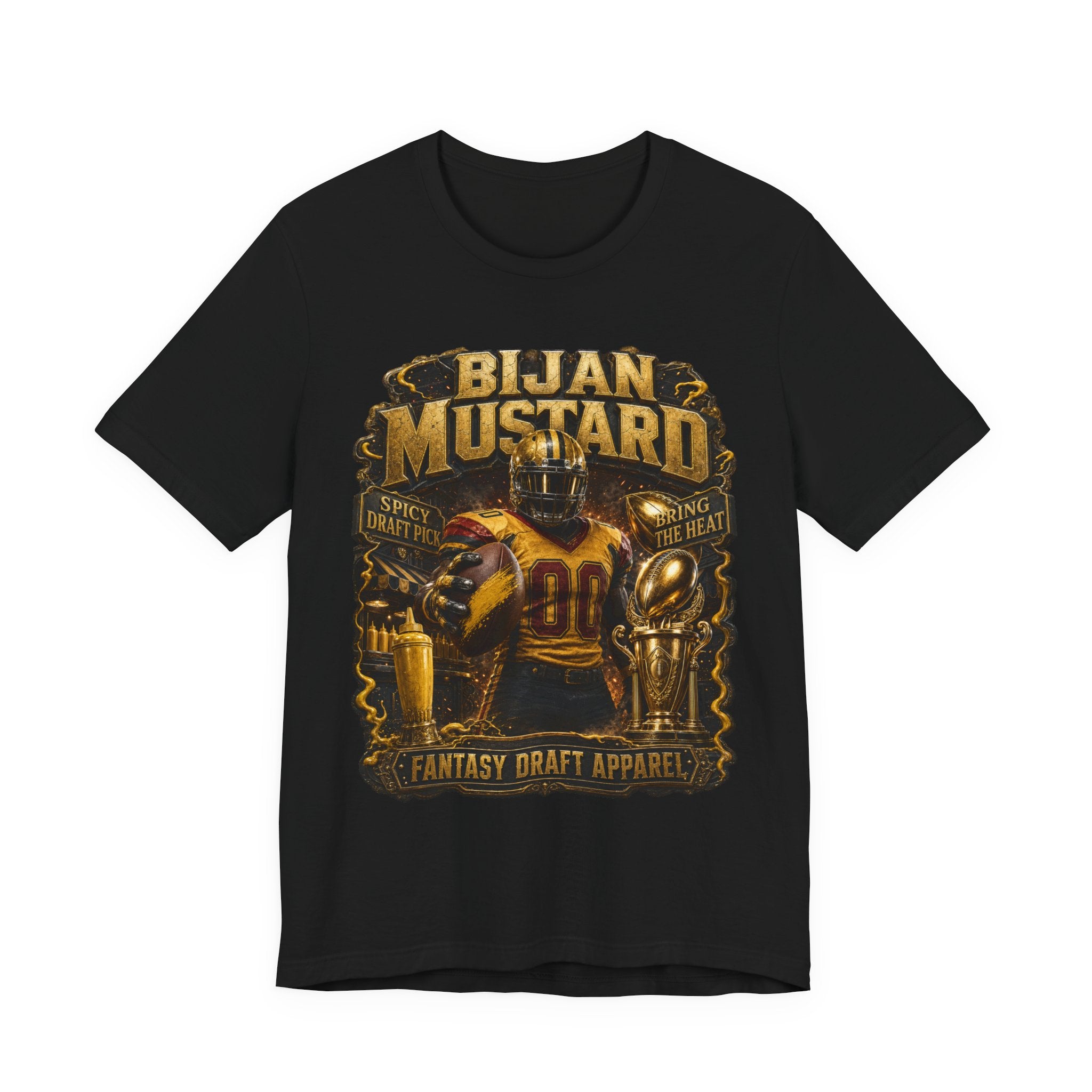 Bijan Mustard Premium Football Tee