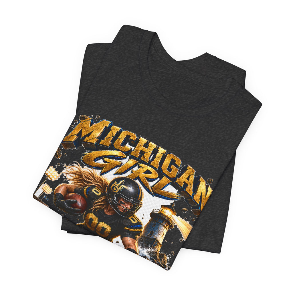 Michigan Girl Team Football Tee