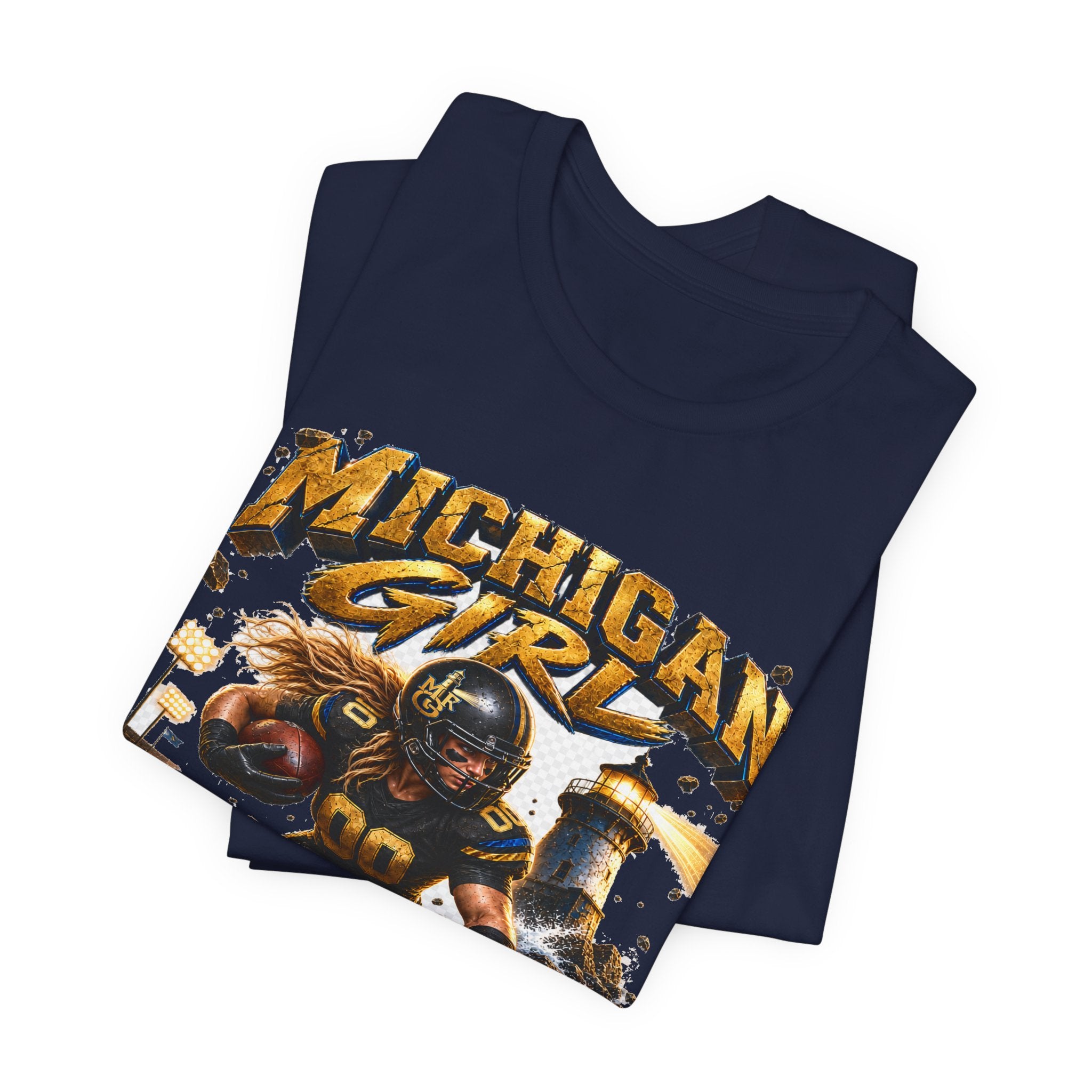 Michigan Girl Team Football Tee