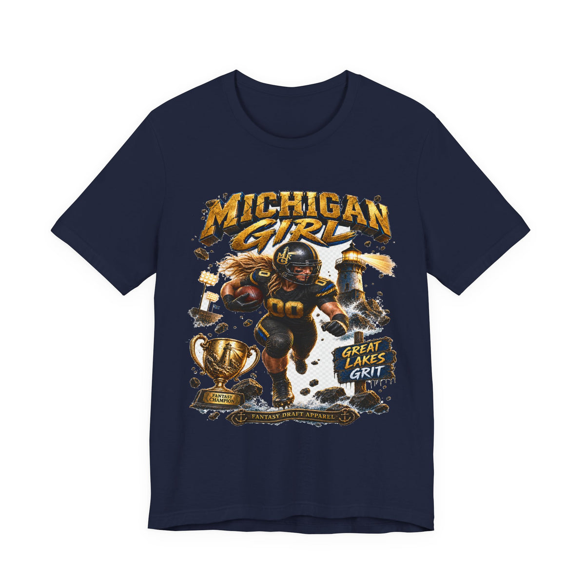 Michigan Girl Team Football Tee